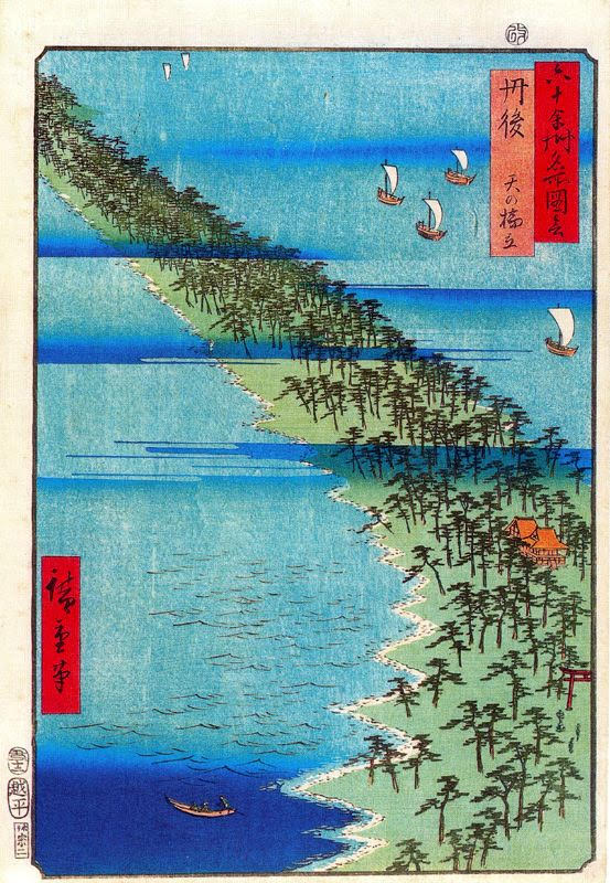 Amanohasidate Peninsula in Tango Province Utagawa, Hiroshige