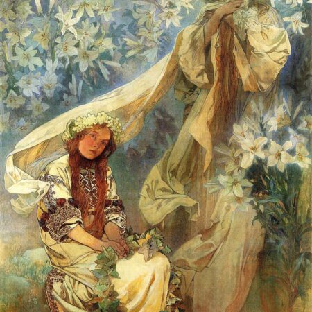 Madonna of the Lilies Mucha, Alphonse