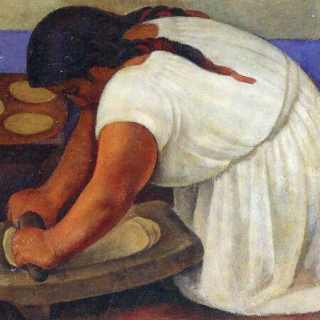Woman Grinding Maize Rivera, Diego