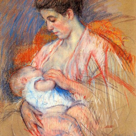 Mother Jeanne nursing her baby 1908 Cassatt, Mary