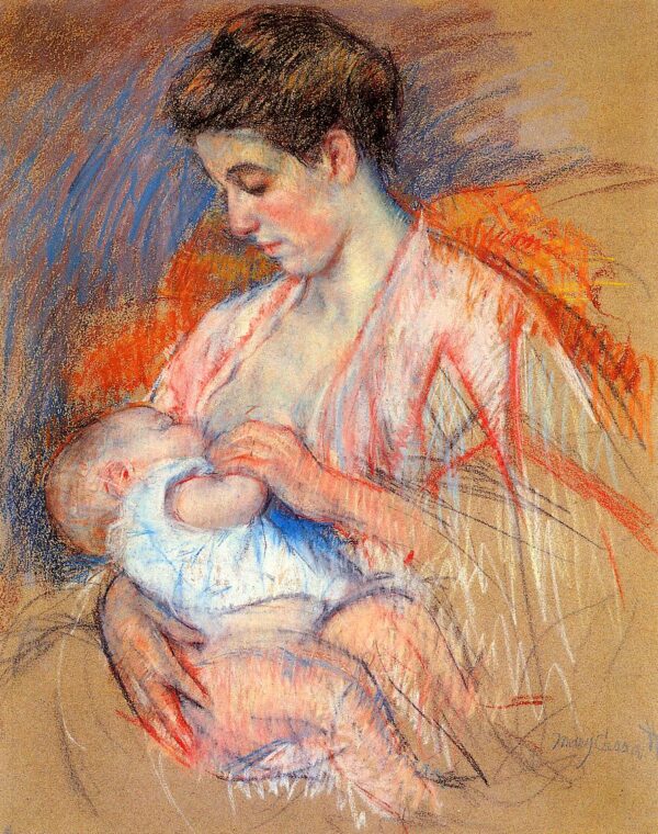 Mother Jeanne nursing her baby 1908 Cassatt, Mary