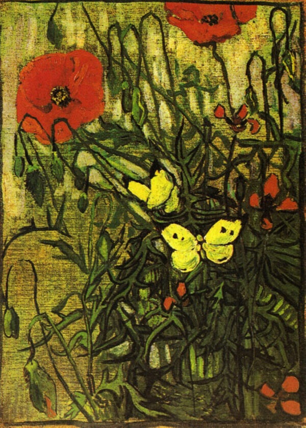 Poppies and Butterflies Van Gogh, Vincent