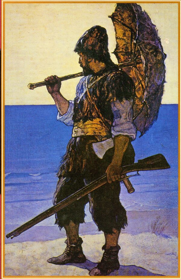 Robinson Crusoe Illustration Scaled Wyeth, N.C.