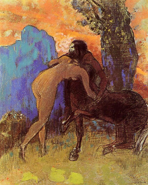 Struggle Between Woman And Centaur Redon, Odilon