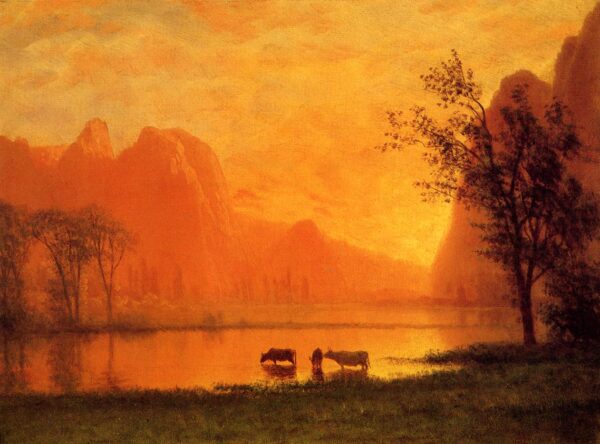 Sundown at Yosemite Bierstadt, Albert