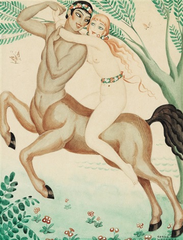 Young Woman Riding A Centaur Wegener, Greta